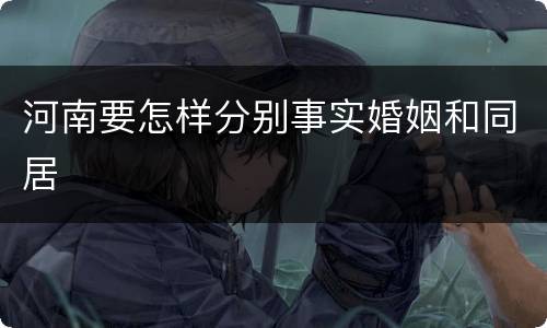 河南要怎样分别事实婚姻和同居