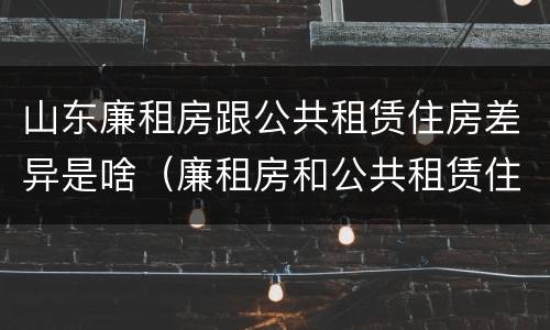 山东廉租房跟公共租赁住房差异是啥（廉租房和公共租赁住房的区别）