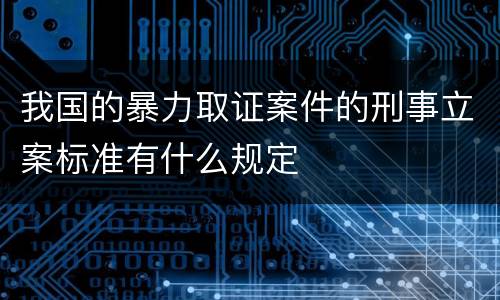 我国的暴力取证案件的刑事立案标准有什么规定