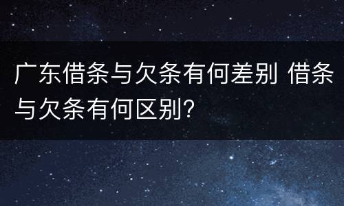 广东借条与欠条有何差别 借条与欠条有何区别?