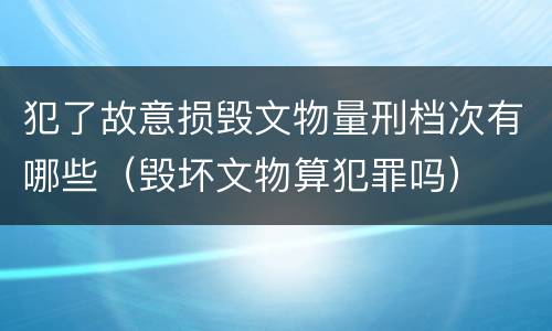 犯了故意损毁文物量刑档次有哪些（毁坏文物算犯罪吗）