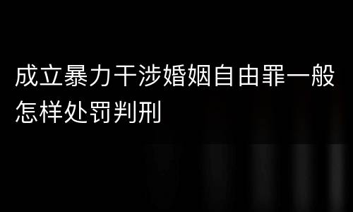 成立暴力干涉婚姻自由罪一般怎样处罚判刑