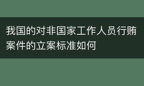 我国的对非国家工作人员行贿案件的立案标准如何