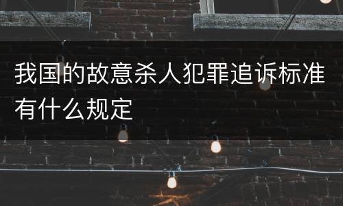 我国的故意杀人犯罪追诉标准有什么规定