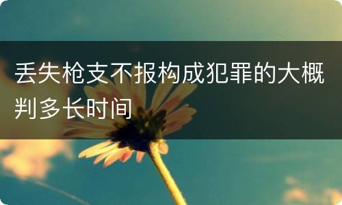 丢失枪支不报构成犯罪的大概判多长时间