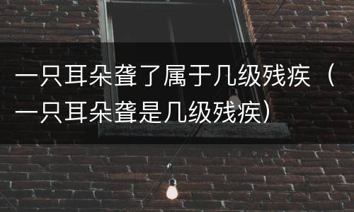一只耳朵聋了属于几级残疾（一只耳朵聋是几级残疾）