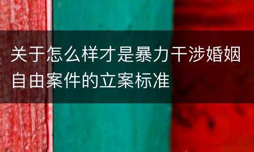 关于怎么样才是暴力干涉婚姻自由案件的立案标准