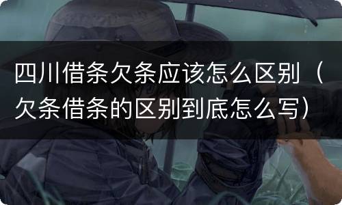 四川借条欠条应该怎么区别（欠条借条的区别到底怎么写）