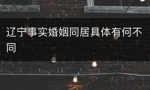 辽宁事实婚姻同居具体有何不同