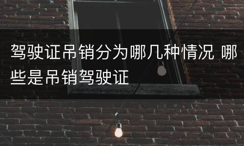 驾驶证吊销分为哪几种情况 哪些是吊销驾驶证
