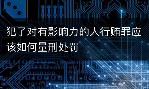 犯了对有影响力的人行贿罪应该如何量刑处罚