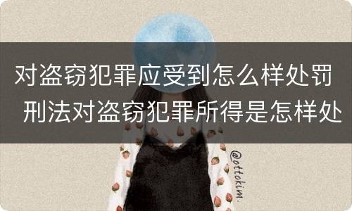 对盗窃犯罪应受到怎么样处罚 刑法对盗窃犯罪所得是怎样处理的