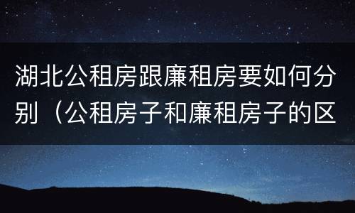 湖北公租房跟廉租房要如何分别（公租房子和廉租房子的区别）