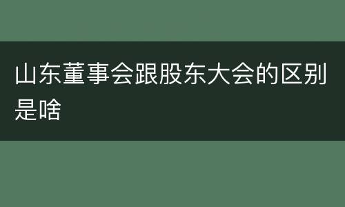 山东董事会跟股东大会的区别是啥