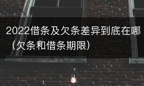 2022借条及欠条差异到底在哪（欠条和借条期限）