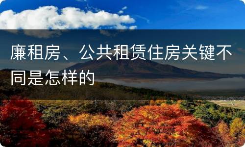 廉租房、公共租赁住房关键不同是怎样的
