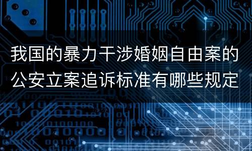 我国的暴力干涉婚姻自由案的公安立案追诉标准有哪些规定