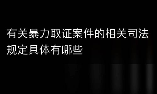 有关暴力取证案件的相关司法规定具体有哪些