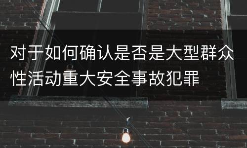 对于如何确认是否是大型群众性活动重大安全事故犯罪