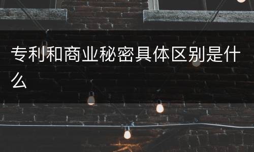 专利和商业秘密具体区别是什么