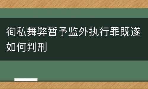 徇私舞弊暂予监外执行罪既遂如何判刑