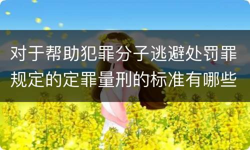 对于帮助犯罪分子逃避处罚罪规定的定罪量刑的标准有哪些
