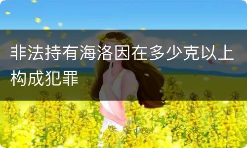 非法持有海洛因在多少克以上构成犯罪
