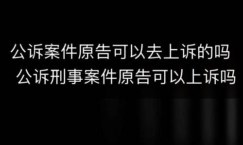 公诉案件原告可以去上诉的吗 公诉刑事案件原告可以上诉吗