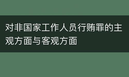 对非国家工作人员行贿罪的主观方面与客观方面