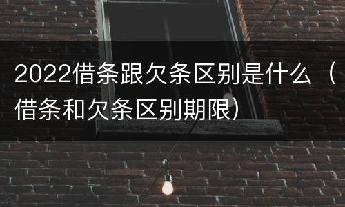2022借条跟欠条区别是什么（借条和欠条区别期限）