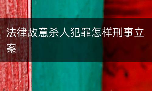 法律故意杀人犯罪怎样刑事立案