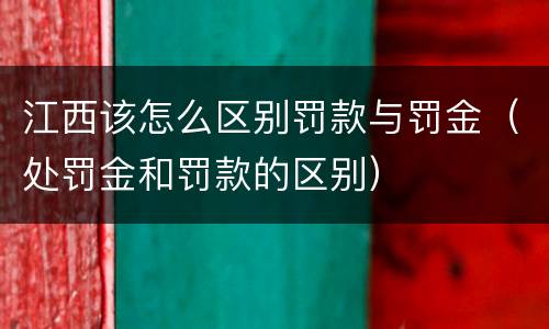 江西该怎么区别罚款与罚金（处罚金和罚款的区别）