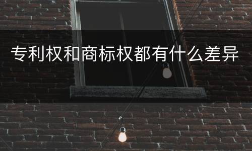 专利权和商标权都有什么差异