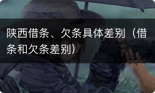 陕西借条、欠条具体差别（借条和欠条差别）