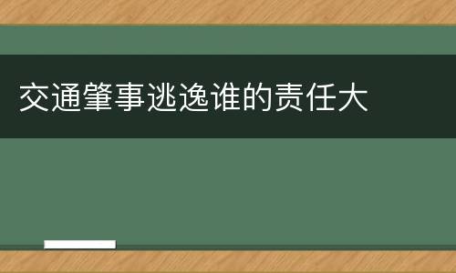 交通肇事逃逸谁的责任大