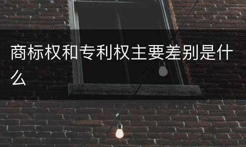 商标权和专利权主要差别是什么