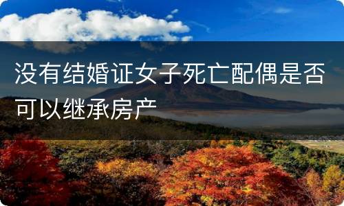 没有结婚证女子死亡配偶是否可以继承房产