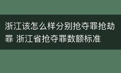 浙江该怎么样分别抢夺罪抢劫罪 浙江省抢夺罪数额标准