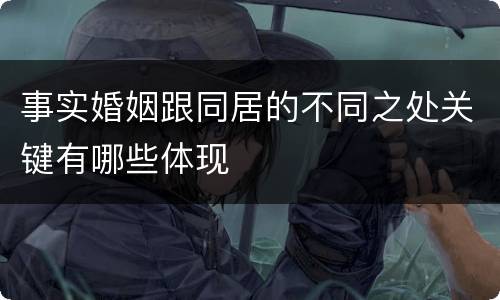 事实婚姻跟同居的不同之处关键有哪些体现