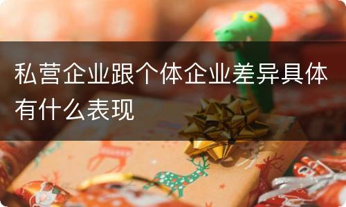 私营企业跟个体企业差异具体有什么表现