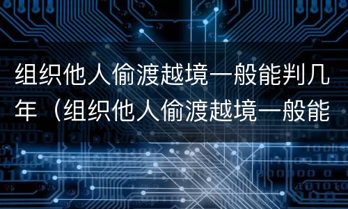 组织他人偷渡越境一般能判几年（组织他人偷渡越境一般能判几年刑）