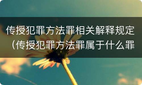 传授犯罪方法罪相关解释规定（传授犯罪方法罪属于什么罪）
