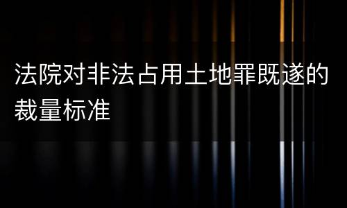 法院对非法占用土地罪既遂的裁量标准