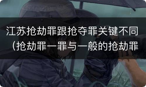 江苏抢劫罪跟抢夺罪关键不同（抢劫罪一罪与一般的抢劫罪区别）