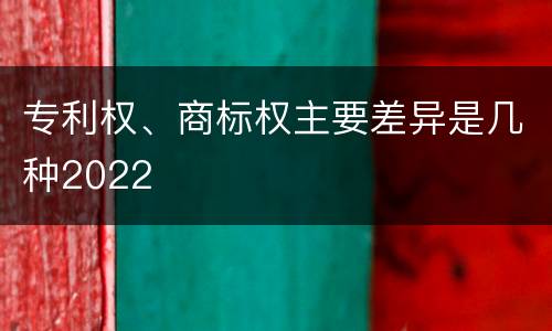 专利权、商标权主要差异是几种2022