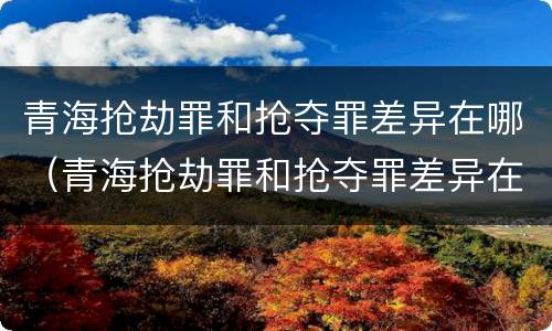 青海抢劫罪和抢夺罪差异在哪（青海抢劫罪和抢夺罪差异在哪查）