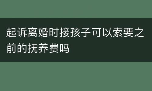 起诉离婚时接孩子可以索要之前的抚养费吗