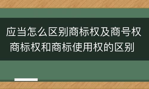 应当怎么区别商标权及商号权 商标权和商标使用权的区别