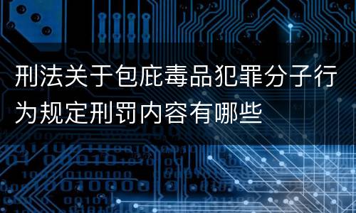 刑法关于包庇毒品犯罪分子行为规定刑罚内容有哪些