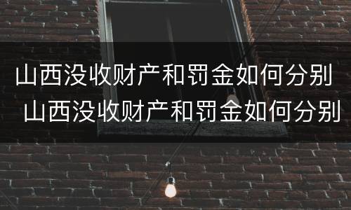 山西没收财产和罚金如何分别 山西没收财产和罚金如何分别处理